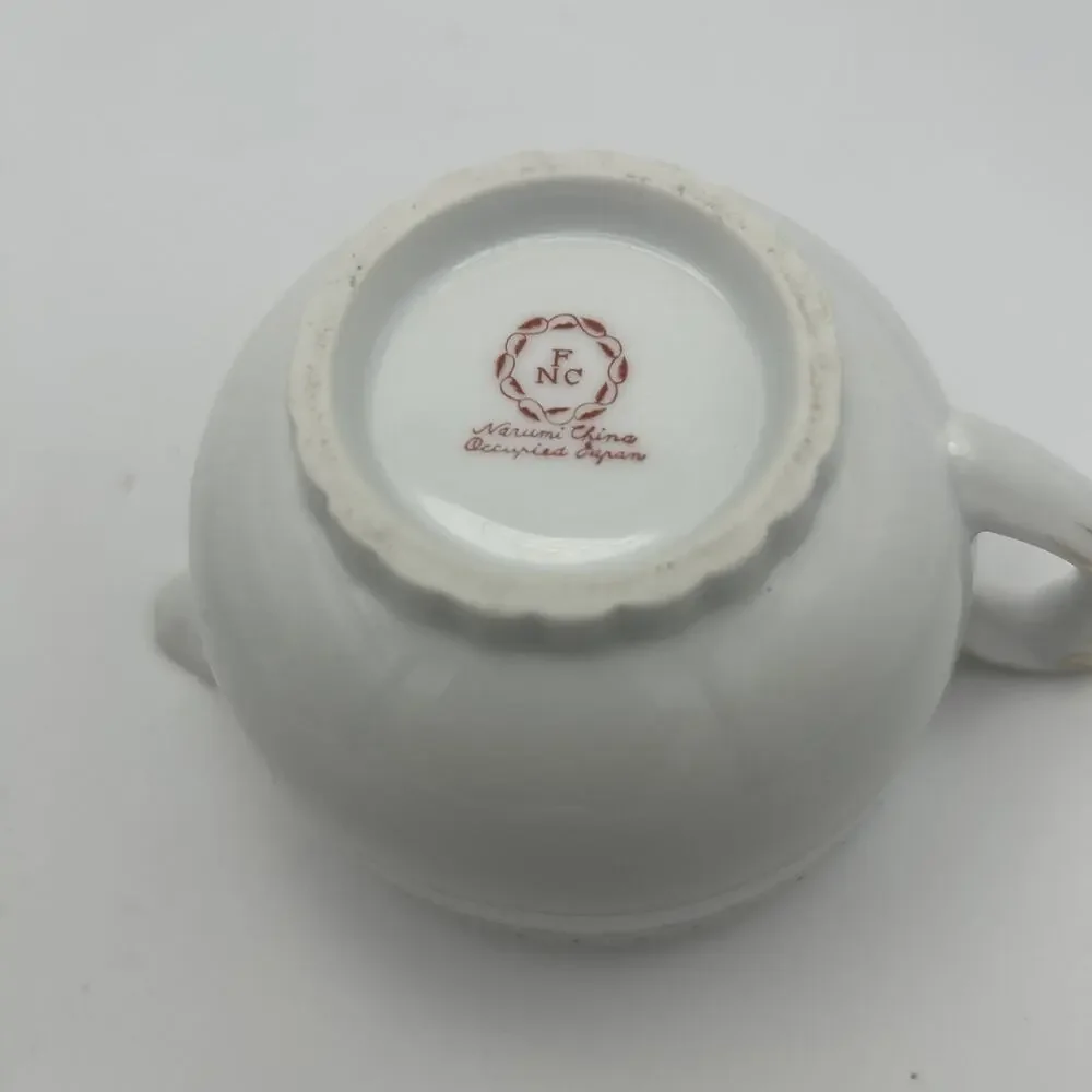 Narumi Fine Bone China. Sugar And Creamer Set. Rose Motif. 1950s